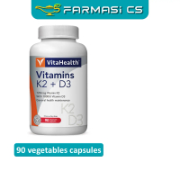 Vitahealth Vitamins K2 + D3 90 Vegetable Capsules EXP:09/2027 [ K2+D3 Vitamin Farmasi CS ]
