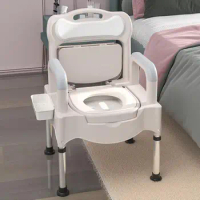Elderly Moveable Toilet Seat Chair Portable Adult Commode Toilet Urinal Height Adjustable Toilet Chair For Pregnant Disabled
