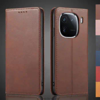 Magnetic attraction Leather Case for Vivo iQOO 12 Pro / iQOO12 Pro Holster Flip Cover Case Wallet Phone Bags Capa Fundas Coque