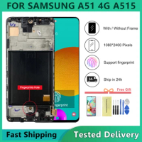For Samsung A51 lcd display with Sensor Assembly A515 lcd display Assembly A515F A515FD A515FN/DS Screen With Frame
