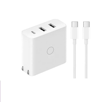 HA832 หัวชาร์จ 3 พอร์ต พร้อมสาย Type-C to Type-C MAX 65W ชาร์จเร็ว PD3.0/QC3.0/FCP (สีขาว)