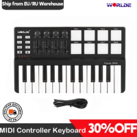 Worlde Panda mini Portable Mini 25-Key USB Keyboard MIDI Controller and Drum Pad MIDI Keyboard Controller Musical instruments