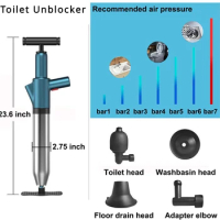 Toilet Plunger Powerful Pipe Plunger High-pressure AirGun Bathroom Sink Kitchen Clogged Pipe Drain Unblocker Toilet Clog Remover