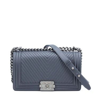 Chanel Boy Medium 25 Chevron Grey I17189C