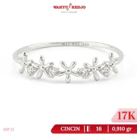 Cincin Emas Putih Kembang 17k Wahyu Redjo CC-17K-31049337 -PMR