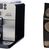 Gaggia Brera Super-Automatic Espresso Machine, Small, Black &amp; Lavazza Espresso Italiano Whole Bean Coffee Blend, Medium Roast