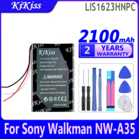 2100mAh KiKiss Powerful Battery LIS1623HNPC For Sony Walkman NW-A35 NW-A45 NW-A46 NW-A47 NW-A55 NW-A56 NW-A57 NW-A105 NW-A106