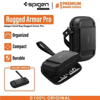 SPIGEN Hand Bag Spigen Rugged Armor Pro Organizer Cable Mini Pouch Tas Tangan Black