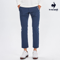 【LE COQ SPORTIF 公雞】高爾夫系列 男款深藍色後字母印花基礎百搭修身長褲 QGS8J800