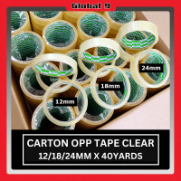 M-ONE (CARTON) Opp Tape Clear 12mm x 35m , 18mm x 35m , 24mm x 35m