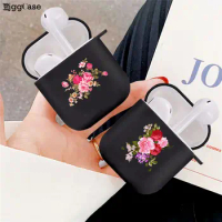 Flowers Wireless Earphone Charging Cover Bag For Apple AirPods 3 Pro Black Frosted Cases Bluetooth Box Headset Protective