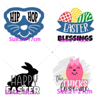Full Color DTF t-shirt heat transfer Hip Hop Rabbits Bunny Kisses and Easter Wishes Show Me the Eggs He is Risen