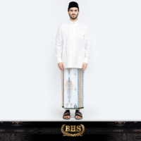 Sarung BHS Classic Super Silver Motif C49 JGC SJ Putih Coklat