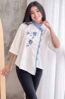 DhieVine Batik Nilam Putih Kimono Blouse