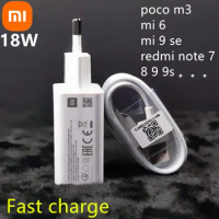 18W Fast Charger Xiaomi EU QC3.0 Quick Charge Adapter Type C for Mi 9 10 9T Poco F2 Pro X2 X3 Redmi Note 7 8 9 Pro