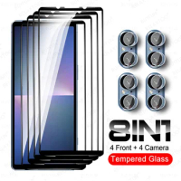 8in1 For Sony Xperia 5 V 5G Full Cover Tempered Glass Film for Sony Xperia5V 5V V5 2023 6.1inch XQ-DE54 Camera Screen Protector