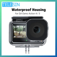 TELESIN For DJI Osmo Action 4 3 Waterproof Dive Case 45M Protective Housing For DJI Osmo Action 4 3 Water Sports Accessory