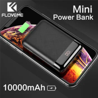 FLOVEME Power Bank 10000mAh Mini Portable LED Digital Display Dual USB Ports Powerbank External Mobile Battery For iPhone Charge