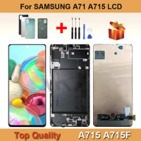 6.7"With Glass Battery Back Cover A715 Display Touch Digitizer Parts For SAMSUNG Galaxy A71 4G SM-A715F LCD Screen Assembly