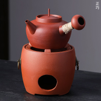 潮州砂銚壺紅泥炭爐小火爐跳蓋煮茶壺功夫戶外家用圍爐煮茶燒水壺