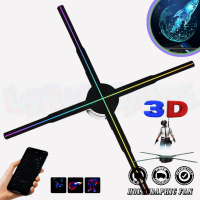 Kipas Hologram Holographic Fan 3D HD Display WiFi App Proyektor LED RGB Logo Iklan Video Animasi Wit