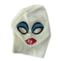 Latex Hood Unisex Latex Fetish Mask sm Mask Cosplay Mannequin Masquerade White Dress up Party Deadpool Mask