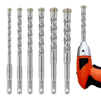 Masonry Drill Bit 6pcs High Hardness Hammer Drill Bit Kit Alloy Cross-recessed Tile Drill Bit Set Wood Drill Bit Set For