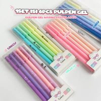1SET ISI 6PCS PULPEN GEL MORANDI COLOR / PULPEN GEL WARNA PASTEL LUCU / PENA GEL AESTHETIC Stationer