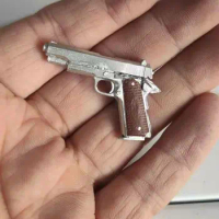 1/6 Weapon Model Silver M1911 Gun Toy For 12" Action Figure Dolls