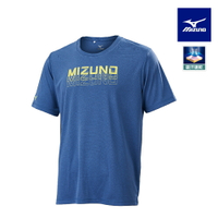 男款短袖T恤 32TAB01015（灰藍）【美津濃MIZUNO】