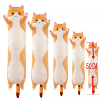TJ SPORTS Long Cat Plushie Doll Toy Pillow Toy Bolster Bantal Kucing 70cm 90cm