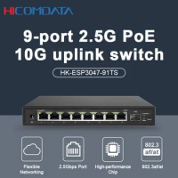 HICOMDATA Poe Switch 10gb 2 5 Gb Ethernet 1 SFP 8 POE RJ45 Ports 10G Uplink Unmanaged Switch Network