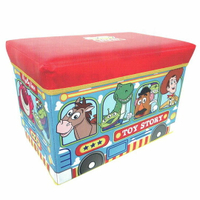 小禮堂 迪士尼 玩具總動員 折疊收納箱座椅《紅藍.公車》玩具箱.儲物椅.置物箱