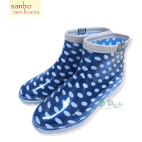 Sanho 三和牌 MIT新素雅百搭短雨鞋/雨靴 休閒防水鞋 短筒(藍色/台灣製造 現貨)