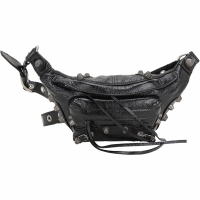 BALENCIAGA 巴黎世家  Le Cagole 鞣製小羊皮機車腰包/胸前包(黑色)