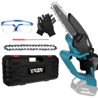 6-Inch Makita 18V Battery Mini Chainsaw with Brushless Motor Cordless Chain Saw Cutting and Pruning Tool-Free Chain Tensioner