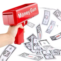 Mainan Tembak Uang Money Gun Panjang 19cm Lebar 27cm Menggunakan Baterai AA 2pcs Super Gun Uang