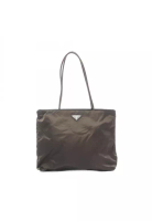 Prada Pre-Loved Prada TESSUTO CITY Shoulder bag tote bag Nylon Dark brown