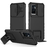 Case for VIVO Y20 Shockproof Vertical Stand Phone Cover with Slide Camera Protection for VIVO V23 5G Y72 5G Y53S Y50 Y30 Y20i