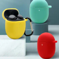 Colorful Earbuds Cover Earphones Skin Cover Protective Carrying with Keychain Hook Used for Google Pixel Buds Pro