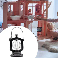 1:12 Dollhouse Desktop Oil Lamp Furniture Toy Accessories for Fairy Garden Dining Room Living Room Bedroom Dolls Room Scene