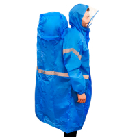 BLUEFIELD 專業登山連帽雨衣 登山背包雨衣 -藍 (M/XL 可選)