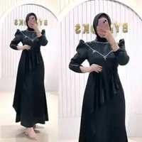 Gamis Kharisma Dress Muslim Wanita Gamis Terbaru Longdress hitam Semua Ukuran