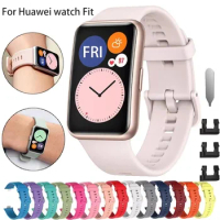 Silicone Strap For Huawei Watch Fit Original Smart Watch Bracelet Huawei Fit New Wristband Belt Huawei Fit Watch Strap Correa