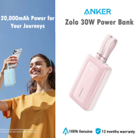 ANKER Zolo Power Bank 10000/20000mAh PD 30W แบตเตอรี่ USB-C+Lightning MFI สายเคเบิลคู่ในตัว ทนทาน ชา