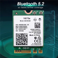 For Intel 1675X WiFi Card+8DB Antenna Kit AX210NGW AX1675X Wi-Fi 6E 2.4G 5G 6G 5374Mbps BT 5.2 M.2 NGFF WiFi Adapter