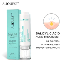 Salicylic Acid Face Cream Pores Care Blackhead Removal Pockmark Moisturizing Oily Skin Niacinamide Facial Cream Skincare AUQUEST