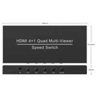 Wiistar 4x1 HDMI Switch Multi-Viewer HDMI 4x1 Quad Screen Real Time Multi-Viewer HDMI Splitter Seamless Switcher with IR Control