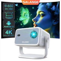 Salange Projector L018 P350 1080P 650ANSI 4K Android11 ​​with Screen Auto Focus Image Editing BT5.2 