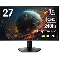 Gaming Monitor, 27 inch WQHD 2560 x 1440 PC Computer Monitor, Up to 240Hz Refresh, 1ms, Adaptive Sync, HDR10
